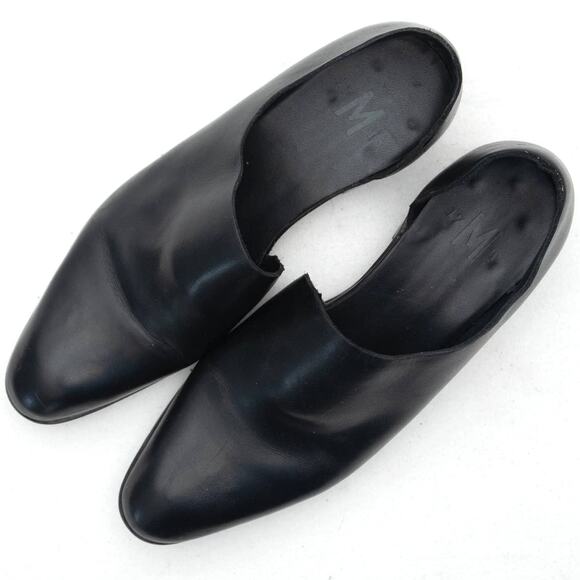 Marciante Black Leather The Marie Flats Shoes Size 9.5 - Picture 2 of 10